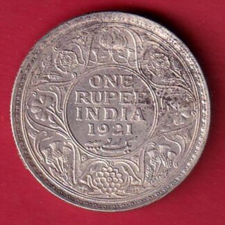 BRITISH INDIA 1921 GEORGE V BOMBAY MINT ONE RUPEE SILVER COIN - FC8716