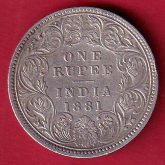 British india 1881 victoria empress one rupee silver coin- FC8718