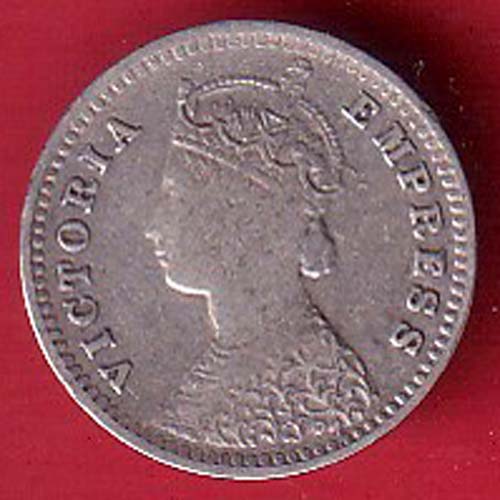 british india 1897 victoria empress two annas silver coin- FC8724 - Image 2