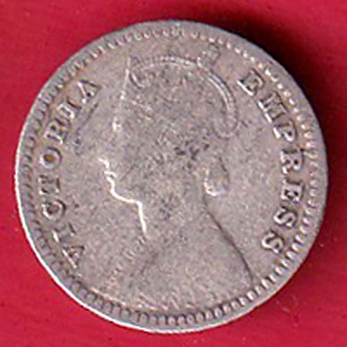 british india 1883 victoria empress two annas silver coin- FC8726 - Image 2