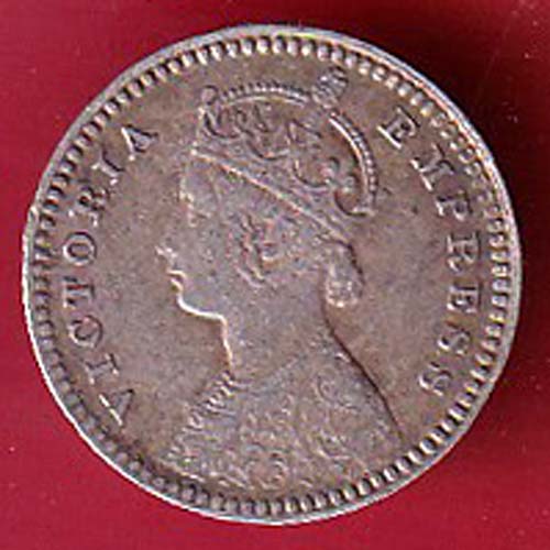 British india 1893 victoria empress two annas silver coin- FC8728 - Image 2