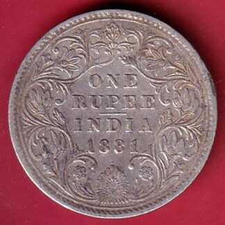 British india (0/1 dots)  1881 victoria empress one rupee silver coin– FC8736