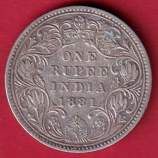 British india 1881 (0/1 dots) victoria empress one rupee silver coin – FC8737