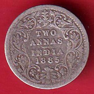 british india 1885 victoria empress two annas silver coin – FC8746
