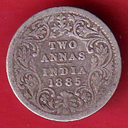 british india 1885 victoria empress two annas silver coin – FC8746