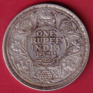 British India 1922 Bombay Mint George V King One Rupee silver  Coin   – FC8755