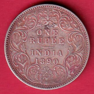 british india 1890 victoria empress one rupee silver coin – FC8807