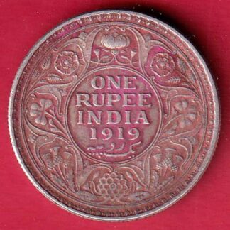 British India 1919  George v One Rupee silver coin– FC8808