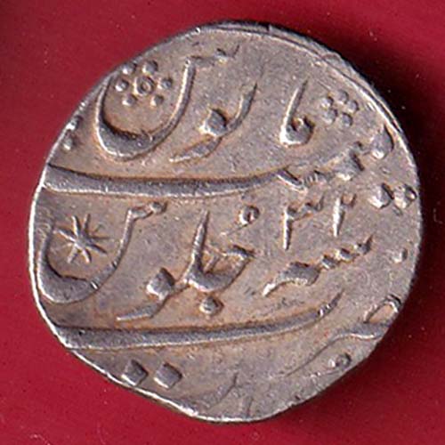 mughals ah 1099 / ry 32 aurnagzeb surat mint one rupee silver coin– FC8818 - Image 2