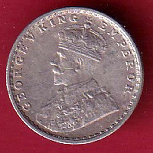 British India George v king 1917 two annas rupee beautiful silver coin – FC8834 - Image 2