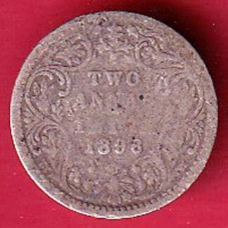 british india 1898 victoria empress 2 annas silver coin – FC8840