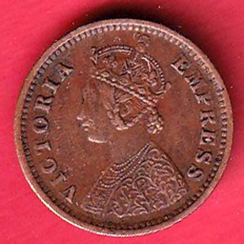BRITISH INDIA 1889 VICTORIA empress 1/12 ANNA copper coin – FC8846 - Image 2