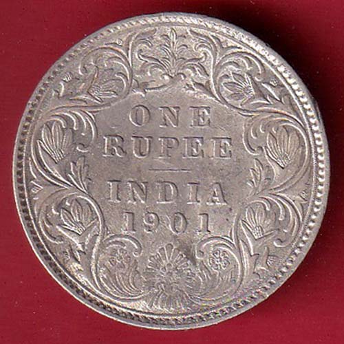 British india 1901 victoria empress one rupee silver coin - FC8876