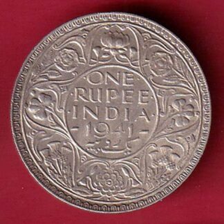 BRITISH INDIA 1941 BOMBAY MINT one RUPEE SILVER COIN- FC8884