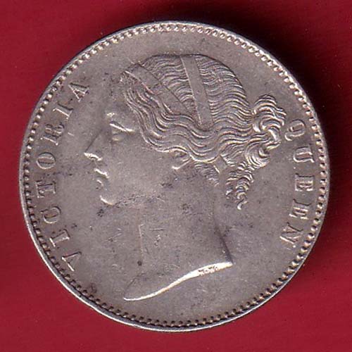 EAST INDIA COMPANY 1840 DIVIDED LEGENDVICTORIA QUEEN ONE RUPEE SILVER COIN- FC8889