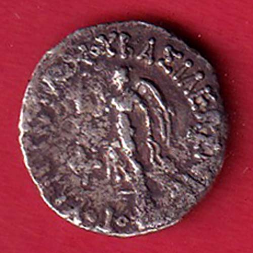 INDO-SCYTHIAN KINGDOM DRACHMA - AZES I WITH AZILIS SILVER COIN – FC8905 - Image 2