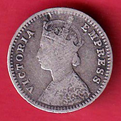 British india 1901 victoria empress TWO ANNAS silver coin–FC8907 - Image 2
