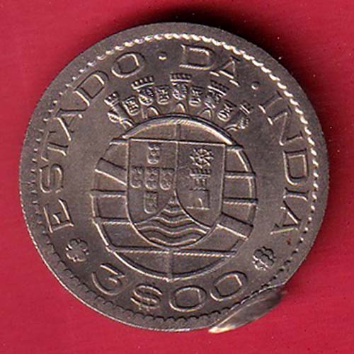 PORTUGUESE INDIA GOA 3 ESCUDO 1959 RARE COIN–FC8914 - Image 2
