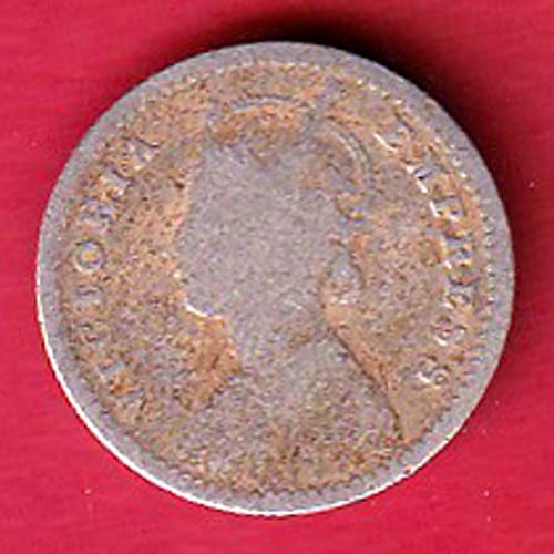 british india 1885 victoria empress two annas silver coin –FC8916 - Image 2