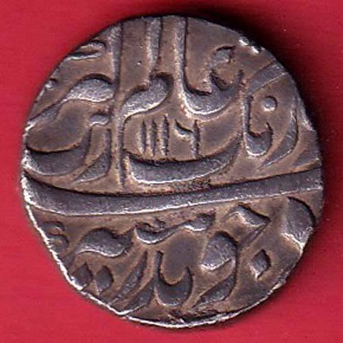 mughal Aurangzeb jafarabad mint one rupee beautifuul silver coin - Sa3748 - Image 2