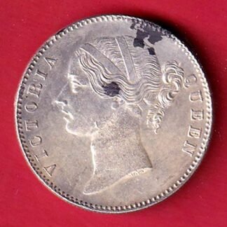 EAST INDIA COMPANY 1840 DIVIDED LEGEND VICTORIA QUEEN ONE RUPEE SILVER COIN- F9768