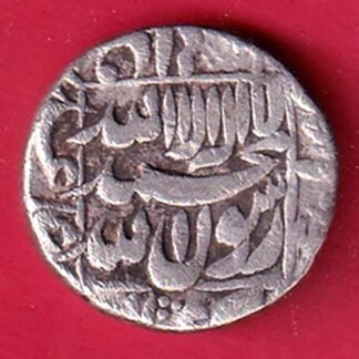 mughals shahjahan lahore one rupee silver coin - F9769