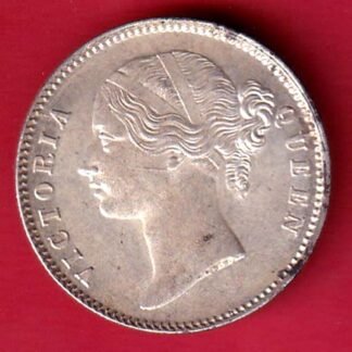 EAST INDIA COMPANY 1840 DIVIDED LEGEND VICTORIA QUEEN ONE RUPEE SILVER COIN– f9782