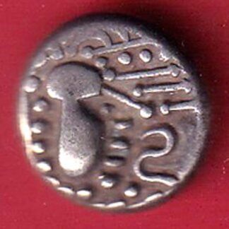 ANCIENT INDIA GADHAYA DYNASTY KING PORTRAIT COIN– f9791