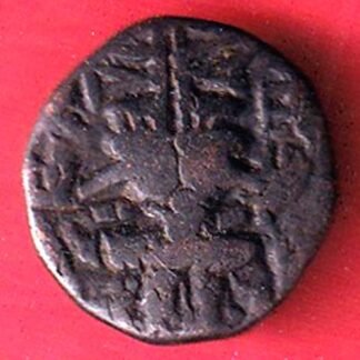 lohar of kashmir dida rani copper one drachma beautiful coin – F9804
