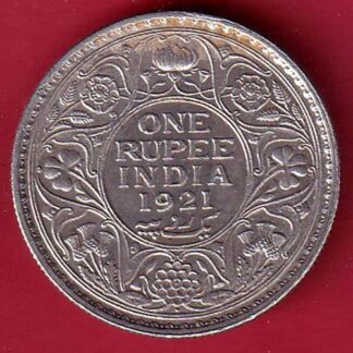 british india 1921 george v bombay mint one rupee silver coin - FC8933