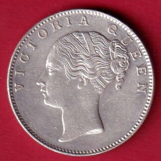 EAST INDIA COMPANY 1840 CONTINIOUS LEGEND VICTORIA QUEEN 1 RUPEE SILVER COIN– FC8951