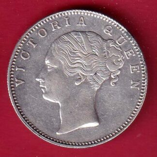 EAST INDIA COMPANY 1840 CONTINIOUS LEGEND VICTORIA QUEEN 1 RUPEE SILVER COIN– FC8980