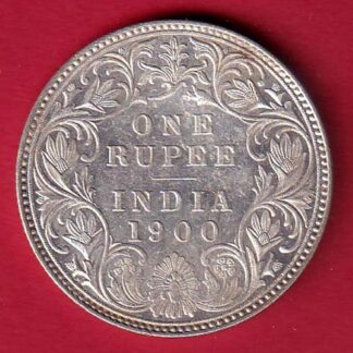 British india 1900 victoria empress one rupee silver coin- FC8988