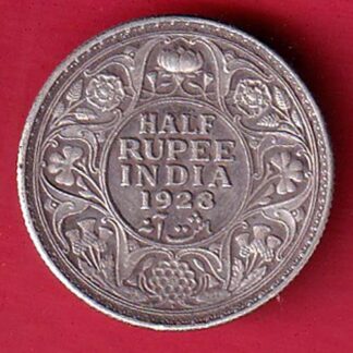 British India 1928 George v BOMBAY MINT HALF Rupee silver coin – FC9013