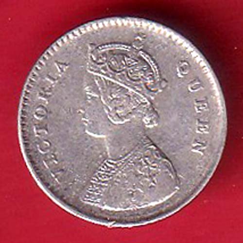 British india 1862 victoria queen two annas silver coin– FC9030 - Image 2