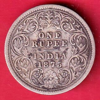 BRITISH INDIA 1875 VICTORIA QUEEN ONE RUPEE BEAUTIFUL SILVER COIN– FC9037
