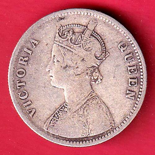 BRITISH INDIA 1875 VICTORIA QUEEN ONE RUPEE BEAUTIFUL SILVER COIN– FC9037 - Image 2