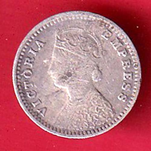 british india 1900 victoria empress two annas silver coin– FC9042 - Image 2