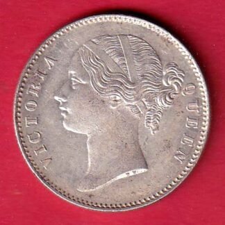 EAST INDIA COMPANY 1840 DIVIDED LEGENDVICTORIA QUEEN ONE RUPEE SILVER COIN - FC9052