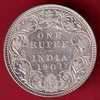 BRITISH INDIA 1901 VICTORIA EMPRESS ONE RUPEE BEAUTIFUL SILVER COIN- FC9073
