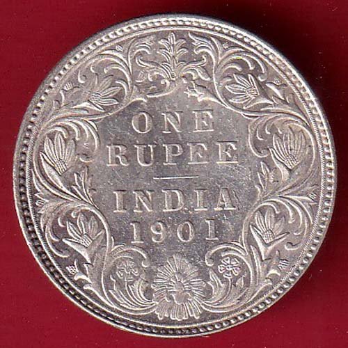 BRITISH INDIA 1901 VICTORIA EMPRESS ONE RUPEE BEAUTIFUL SILVER COIN- FC9073