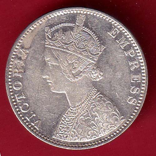 BRITISH INDIA 1901 VICTORIA EMPRESS ONE RUPEE BEAUTIFUL SILVER COIN- FC9073 - Image 2