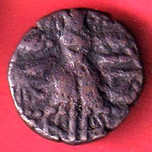lohar of kashmir dida rani copper one drachma beautiful coin – FC9082 - Image 2