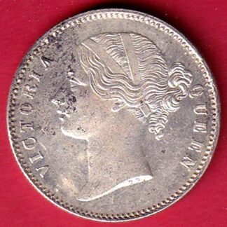 EAST INDIA COMPANY 1840 DIVIDED LEGEND VICTORIA QUEEN ONE RUPEE SILVER COIN - FC9090