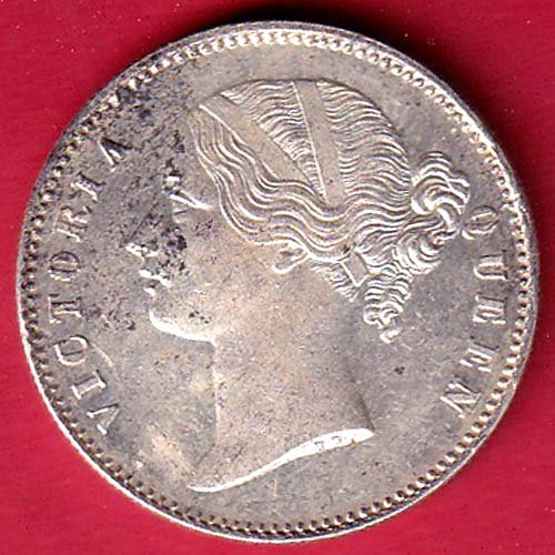 EAST INDIA COMPANY 1840 DIVIDED LEGEND VICTORIA QUEEN ONE RUPEE SILVER COIN - FC9090