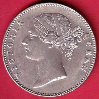 EAST INDIA COMPANY 1840 DIVIDED LEGEND VICTORIA QUEEN ONE RUPEE SILVER COIN- FC9092