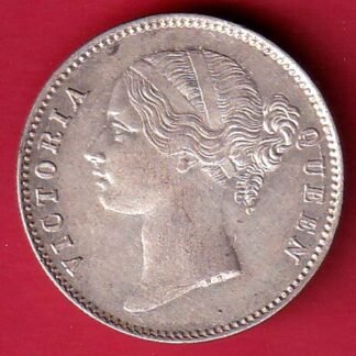 EAST INDIA COMPANY 1840 DIVIDED LEGEND VICTORIA QUEEN ONE RUPEE SILVER COIN- FC9099