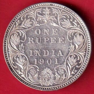 BRITISH INDIA 1901 VICTORIA EMPRESS ONE RUPEE BEAUTIFUL SILVER COIN – FC9112