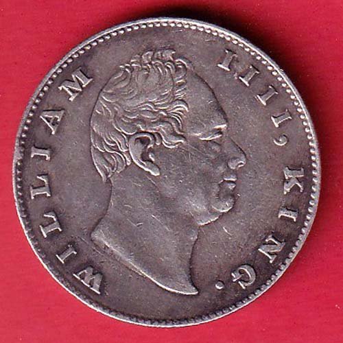 “F INCUSED” EAST INDIA COMPANY 1835 WILLIAM IIII KING GEORGE ONE RUPEE SILVER COIN– FC9118 - Image 2