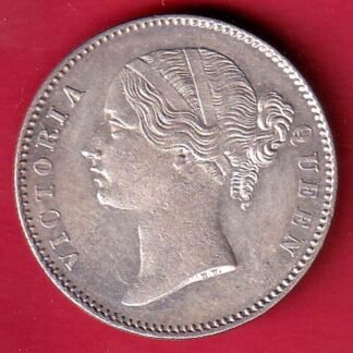 EAST INDIA COMPANY 1840 DIVIDED LEGEND VICTORIA QUEEN ONE RUPEE SILVER COIN – FC9120
